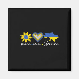 Love Ukraine Peace Sunflower Heart Unity Awareness Magnet