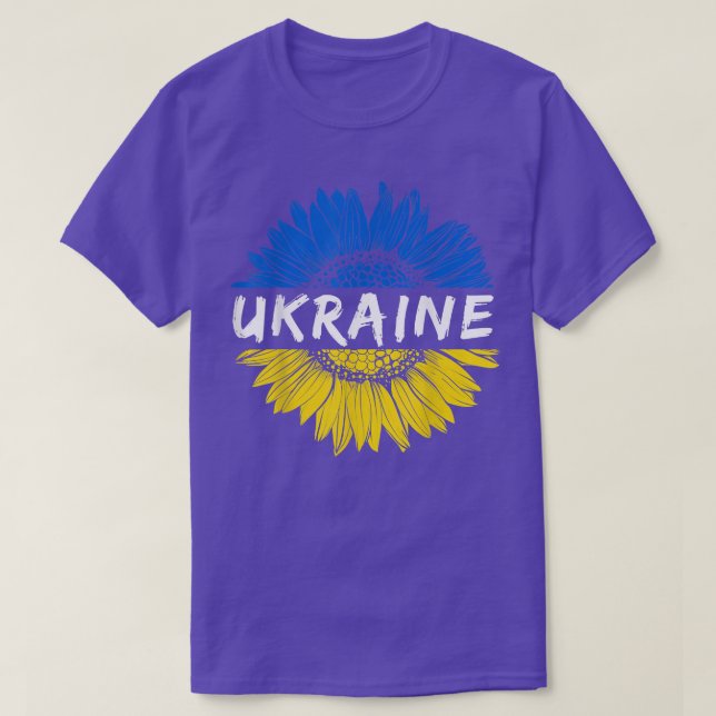 LOVE Ukraine Sunflower Ukrainian Flag Stand With U T-Shirt (Design Front)