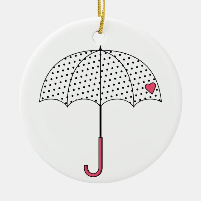 Love Umbrella Ceramic Tree Decoration (Front)