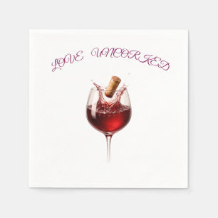 Love Uncorked Elegant Wine Splash Paper Napkins