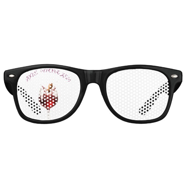 Love Uncorked Elegant Wine Splash  Retro Sunglasses (Front)
