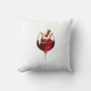 Love Uncorked Elegant Wine Splash Wedding Gift Cushion