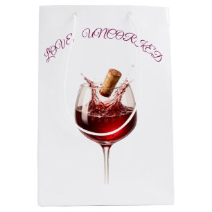 Love Uncorked Elegant Wine Splash Wedding Gift Medium Gift Bag