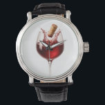 Love Uncorked Elegant Wine Splash Wedding Gift Watch<br><div class="desc">Wedding gift | Bachelor party gift | Groom accessory | Wedding party tie | Wine lover wedding Elegant white tie featuring a dynamic red wine splash with the romantic phrase " Love Unkorked " - a stylish touch for wine lovers, celebrations, and unforgettable evenings.A A unique gift for wine lovers...</div>