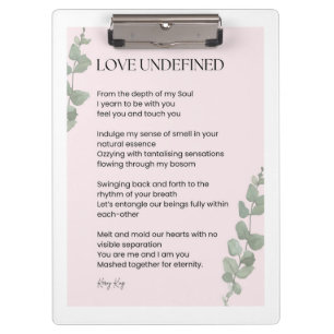 Love Undefined Poem Poetry Clipboard