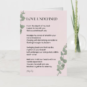 Love Undefined Poem Poetry Foil Greeting Card