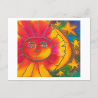 LOVE UNDER THE SUN MOON & THE STARS INVITATION POSTCARD
