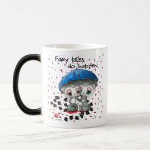 Love Under the Umbrella - Cute Lemur Couple Magic Mug