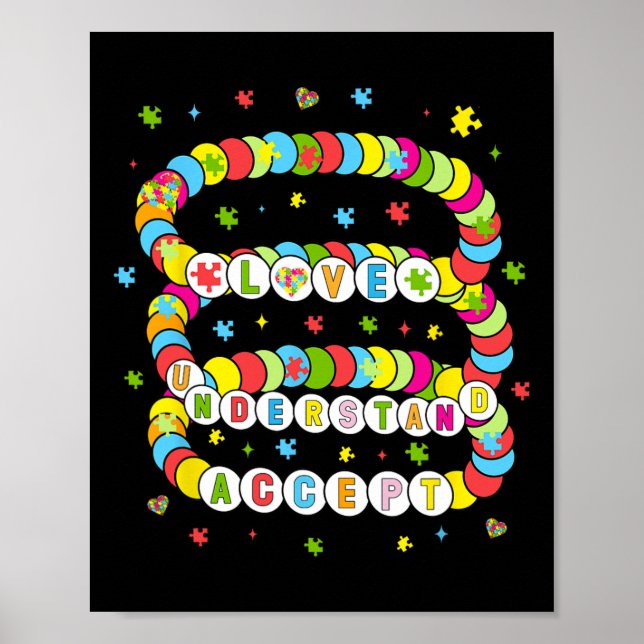 Love Understand Accept Autism Awareness  Poster (Front)
