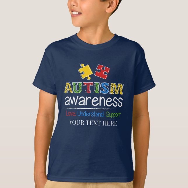 Love Understand Support Autism Awareness T-Shirt (Front)