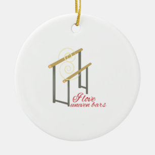 Love Uneven Bars Ceramic Tree Decoration