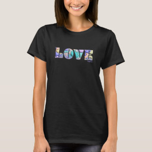 LOVE Unique 3D Modern Graphic, Cool Black T-Shirt