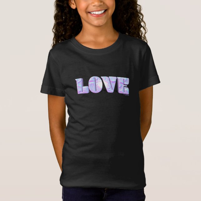 LOVE Unique 3D Modern Graphic, Cool Black T-Shirt (Front)