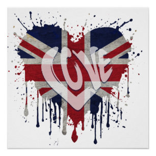 Love United Kingdom Flag Poster