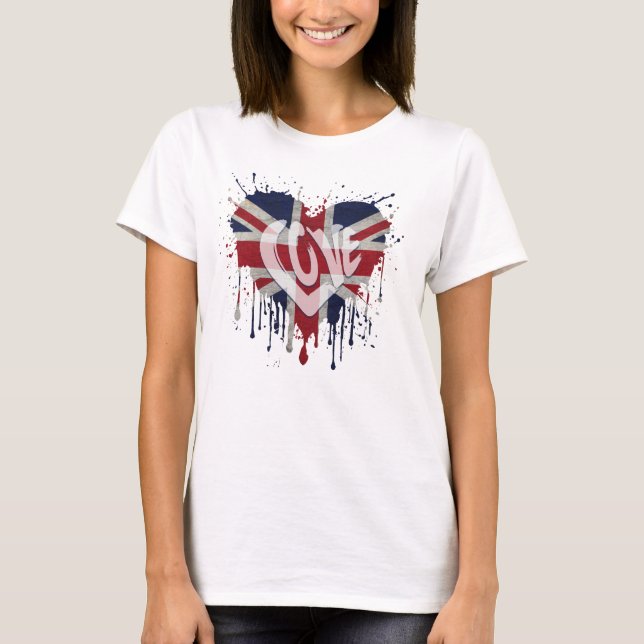 Love United Kingdom Flag T-Shirt (Front)