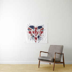 Love United Kingdom Flag Tapestry