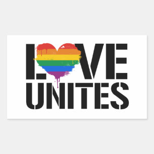 Love Unites Rectangular Sticker