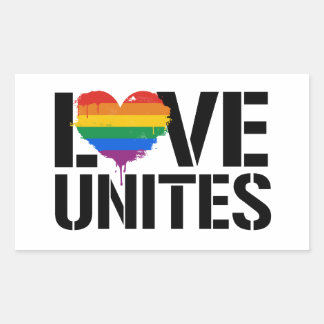 Love Unites Rectangular Sticker