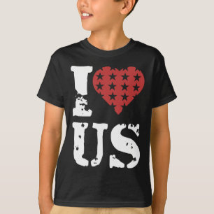 Love Us 4th Of July Memorial Day Veteran Day T-Shirt