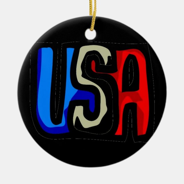 Love USA Ceramic Ornament (Front)