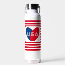 Love USA Red White and Blue Patriotic Heart Fun Wa