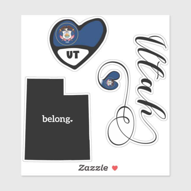 Love Utah, Sheet of Die Cut Stickers (Sheet)