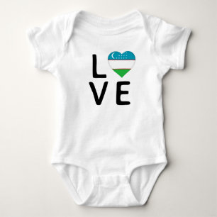Love - Uzbekistan Flag Baby Bodysuit
