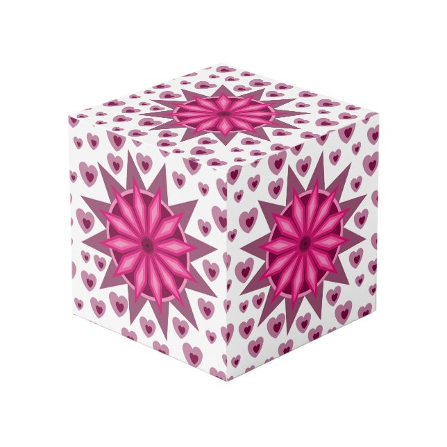 LOVE VALENTINE, BIRTHDAY PARTY GIFT WITH HEARTS CUBE (Front Angled)
