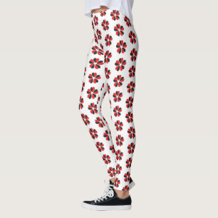 love valentine couple red black floral new simple leggings