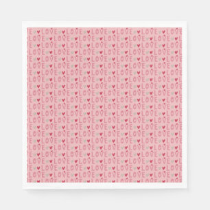 Love Valentine Day Hearts Napkin