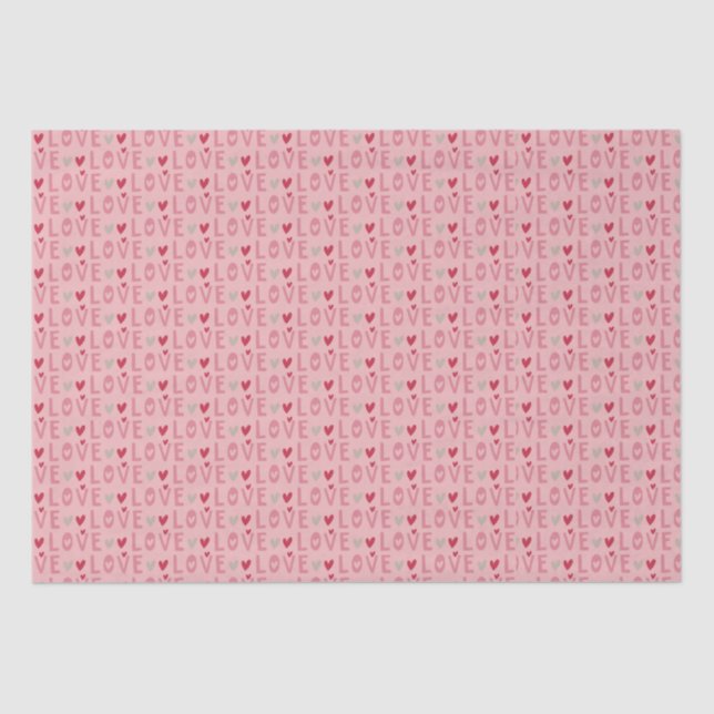 Love Valentine Day Hearts   Tissue Paper (Front)