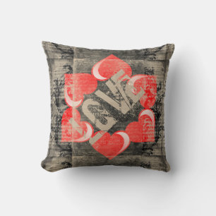 Love, Valentine Hearts Pillow Reversible Chic