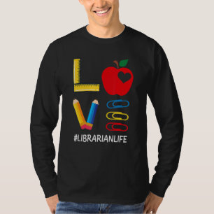 LOVE Valentines Day Apple Pencil Crayon Cute Libra T-Shirt