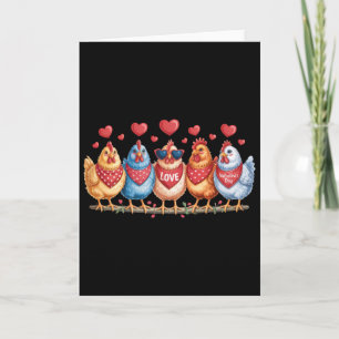 Love Valentine's Day Chickens Poultry Lovers Roman Card