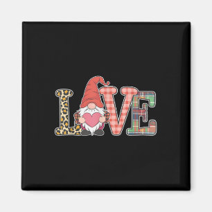 Love Valentines Day Gnomes Cute Red Hearts Gnome Magnet