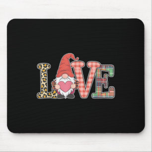 Love Valentines Day Gnomes Cute Red Hearts Gnome Mouse Pad