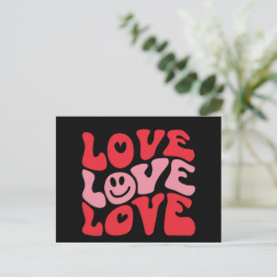 Love Valentine's Day Groovy Funny Holiday  Postcard