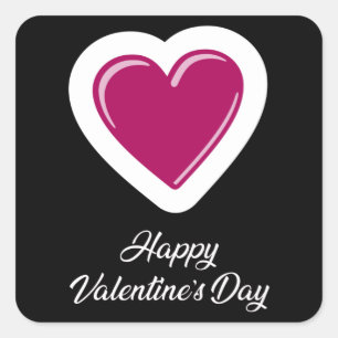 Love Valentine's Day Heart Couples Funny Gift Idea Square Sticker