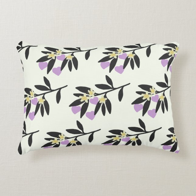 Love Valentine's Day Hearts Branch Flowers Pattern Decorative Cushion (Front)