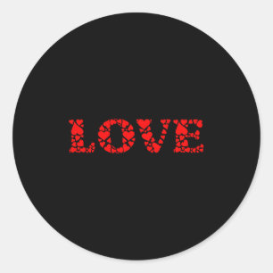Love Valentines Day Hearts  Classic Round Sticker