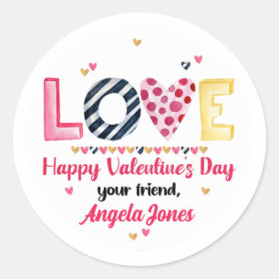 Love Valentine's Day Hearts Stickers