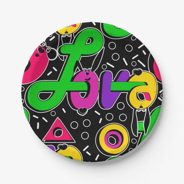 Love, Valentine's day Paper Plate (Front)