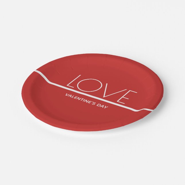 Love Valentines Day | Paper Plates (Angled)