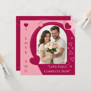 Love Valentines Day Pink Custom Greeting Card