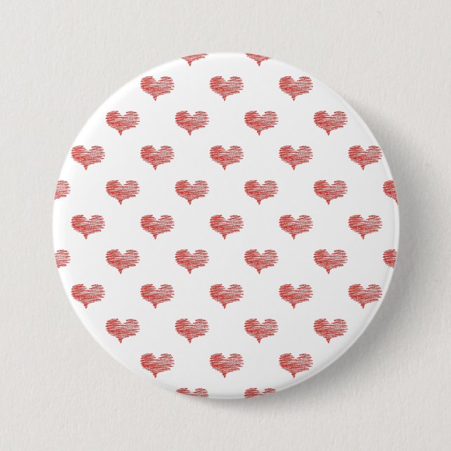 Love Valentine's Day Red Heart Sketch 7.5 Cm Round Badge (Front)