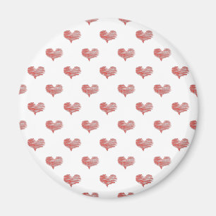Love Valentine's Day Red Heart Sketch Magnet