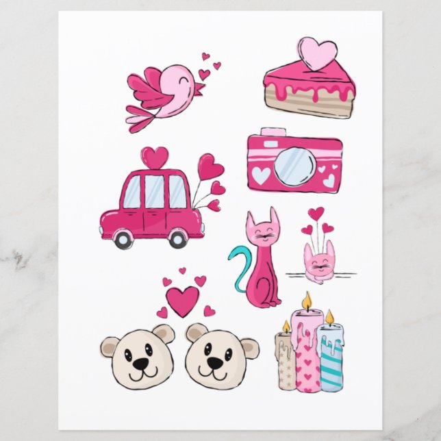Love Valentines Day Romantic Scrapbook elements  (Front)
