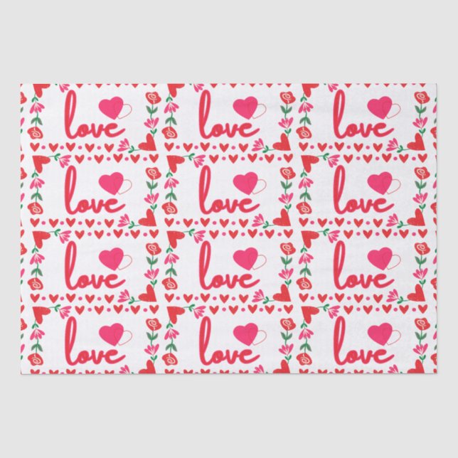 Love Valentine's Day Tissue Paper (Front)