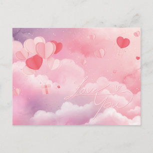 Love Valentines Sugar Clouds Holiday Postcard