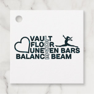 Love Vault Floor Uneven Bars Balance Beam Favour Tags